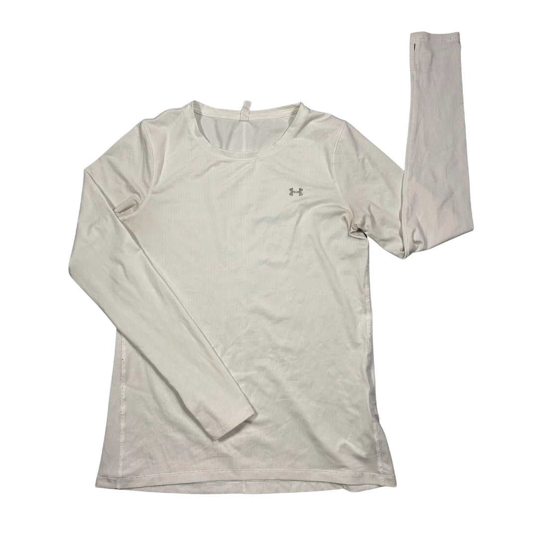 Under Armour® White Performance Long Sleeve Training Tee(M)