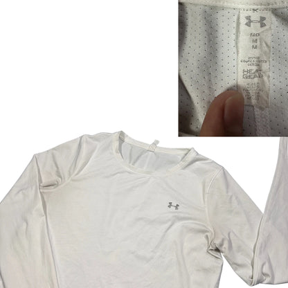 Under Armour® White Performance Long Sleeve Training Tee(M)
