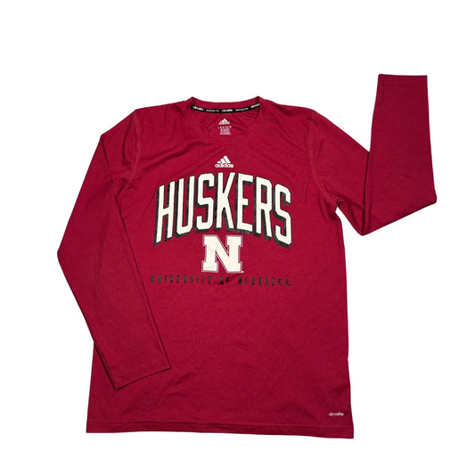 Adidas® Red Huskers Long Sleeve Performance Tee