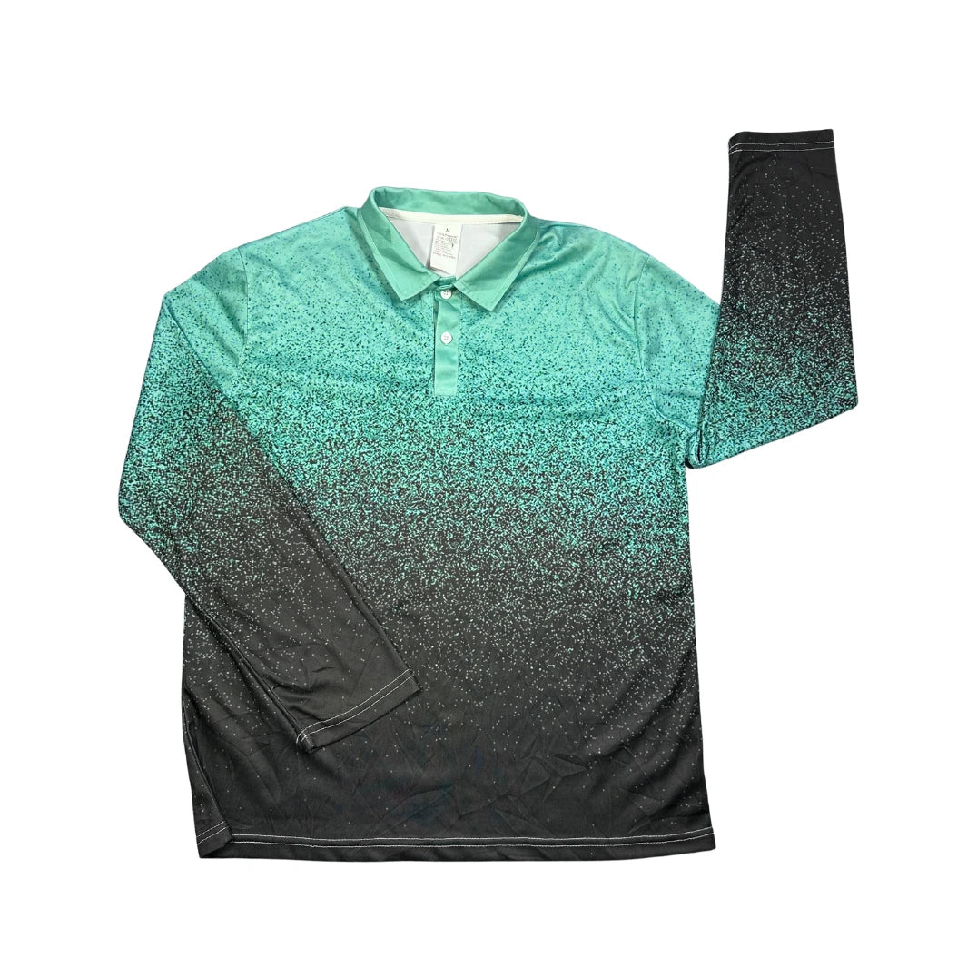 Mint Green Gradient Performance Polo Shirt(M)