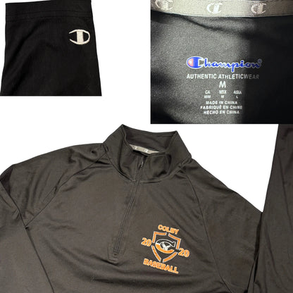 Champion® Black Baseball Quarter Zip Performance Top(S)