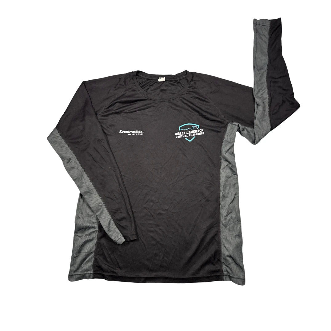 Roly® Black Performance Long Sleeve Sports T-Shirt(L)