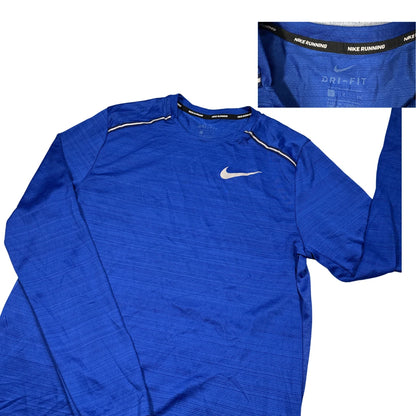Nike® Blue Dri-FIT Running Long Sleeve T-Shirt(S)