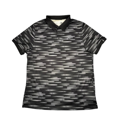 KJUS® Black Patterned Performance Polo Shirt(XL)