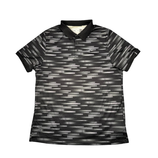 KJUS® Black Patterned Performance Polo Shirt(XL)