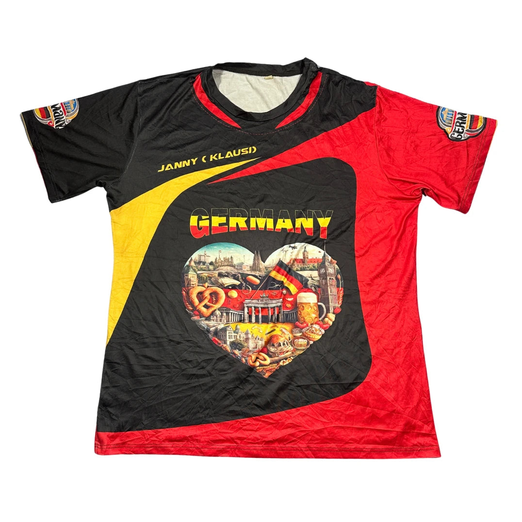 Black and red Germany graphic sports t-shirt