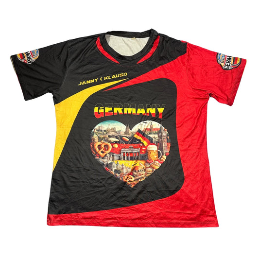 Black Red Germany Graphic Sports T-Shirt(XL)