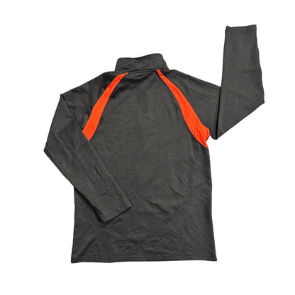 Champion® Black & Orange Quarter Zip Performance T-Shirt(S)