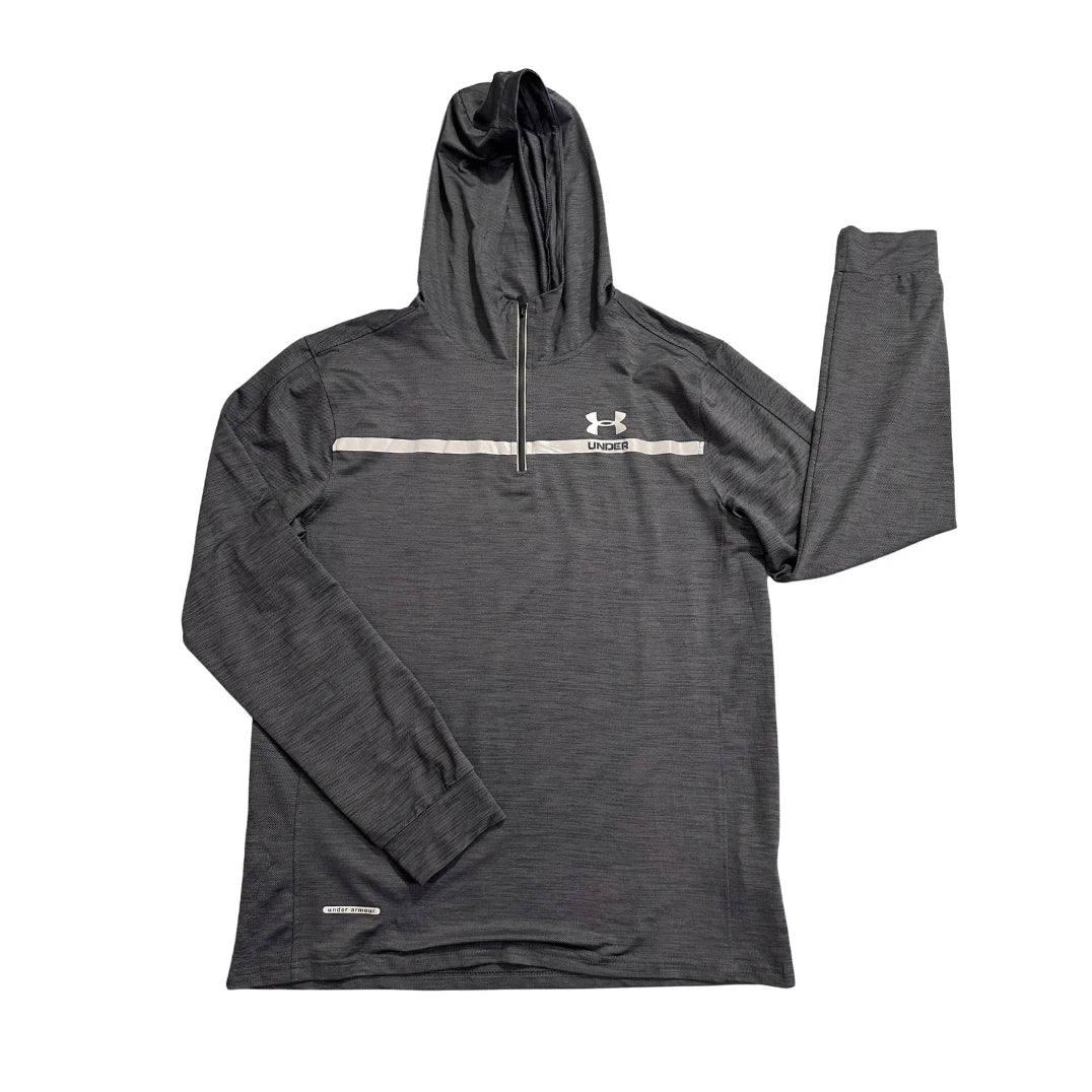 Under Armour® Grey HeatGear Hooded Performance T-Shirt