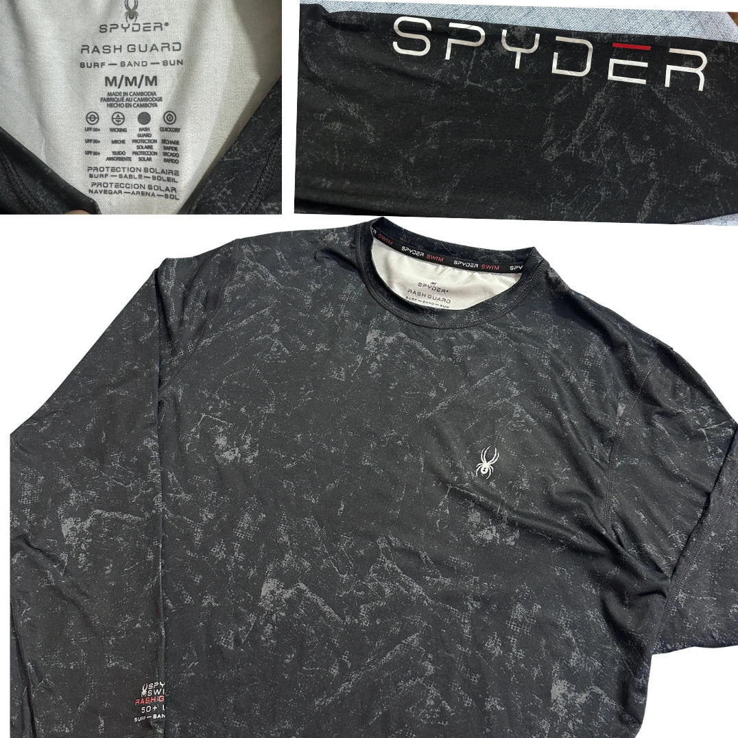 Spyder® Black Rash Guard Performance T-Shirt(M)