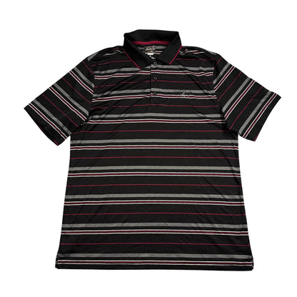 Greg Norman® Black Striped Performance Polo Shirt(XL)