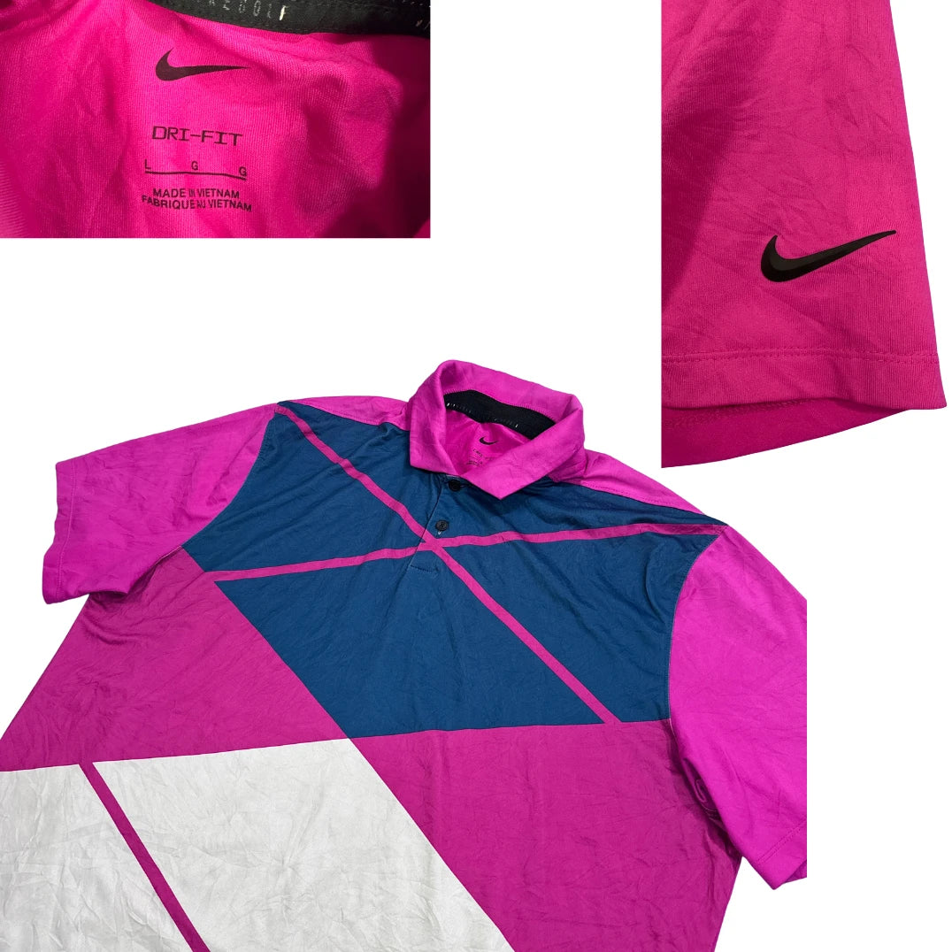 Nike® Pink Dri-FIT Performance Polo Shirt(L)