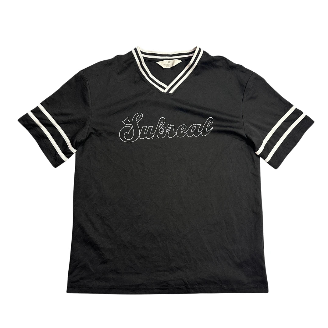 H&M® Black Varsity Graphic V-Neck T-Shirt(S)