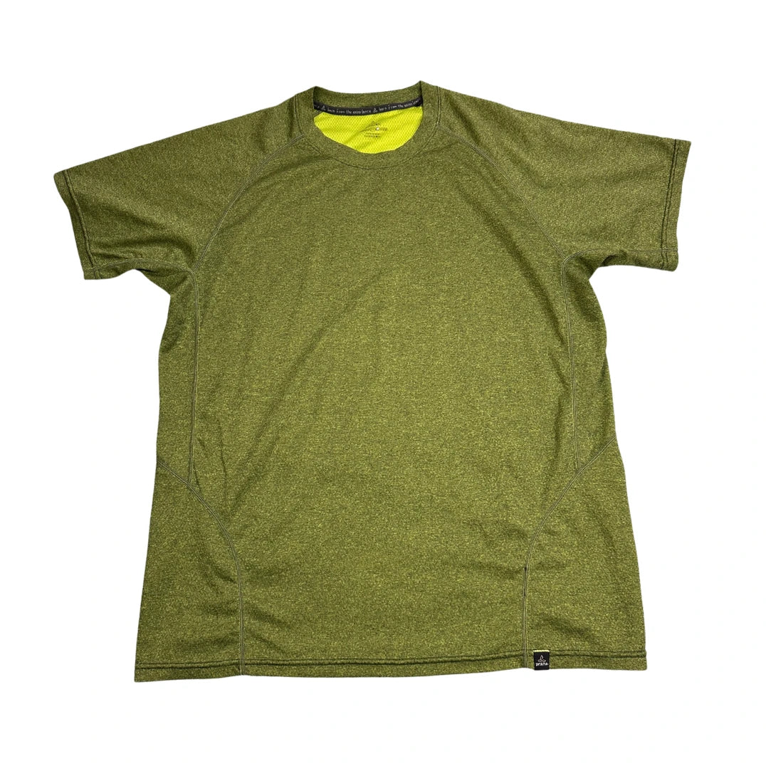 prAna® Olive Heather Performance Sports T-Shirt(L)