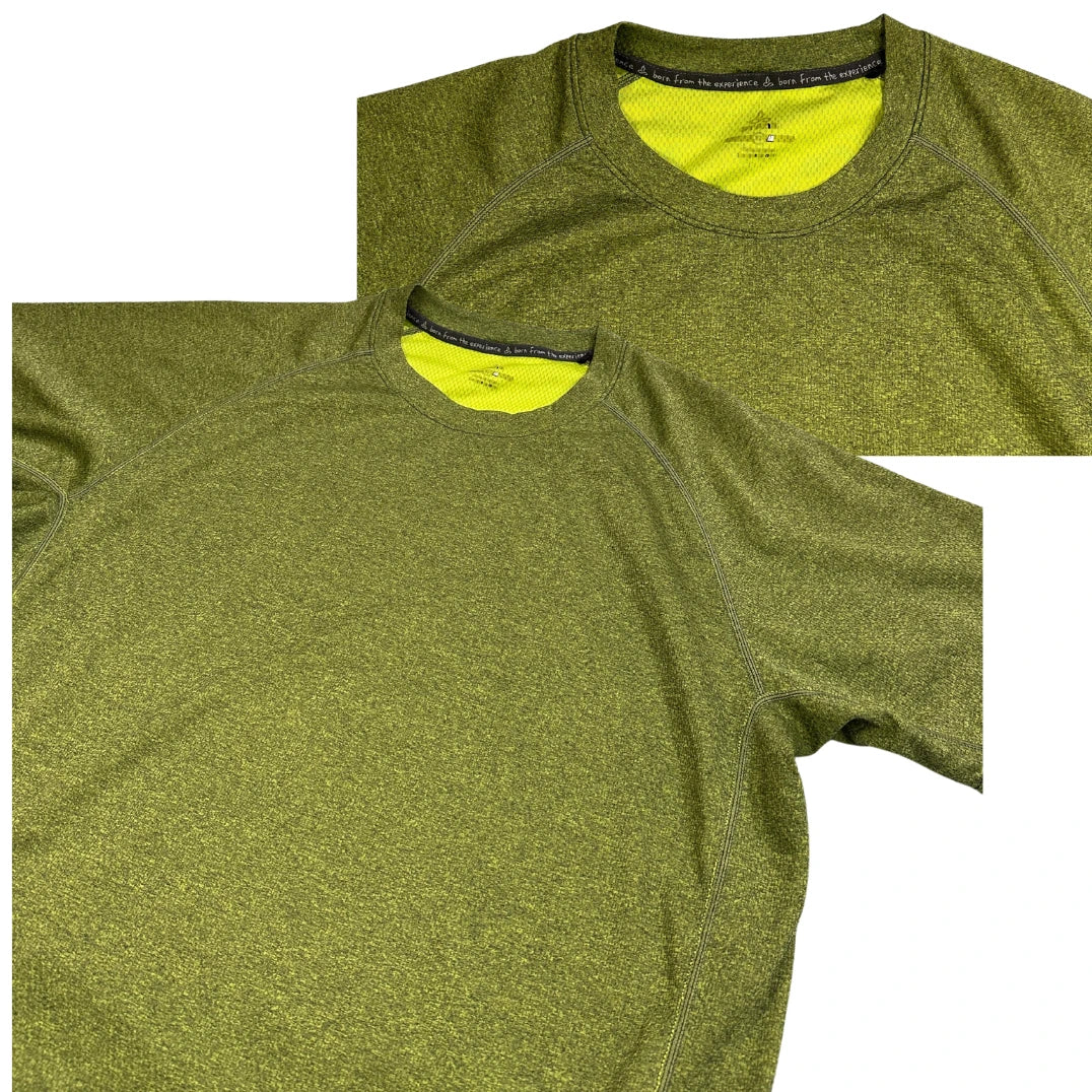 prAna® Olive Heather Performance Sports T-Shirt(L)