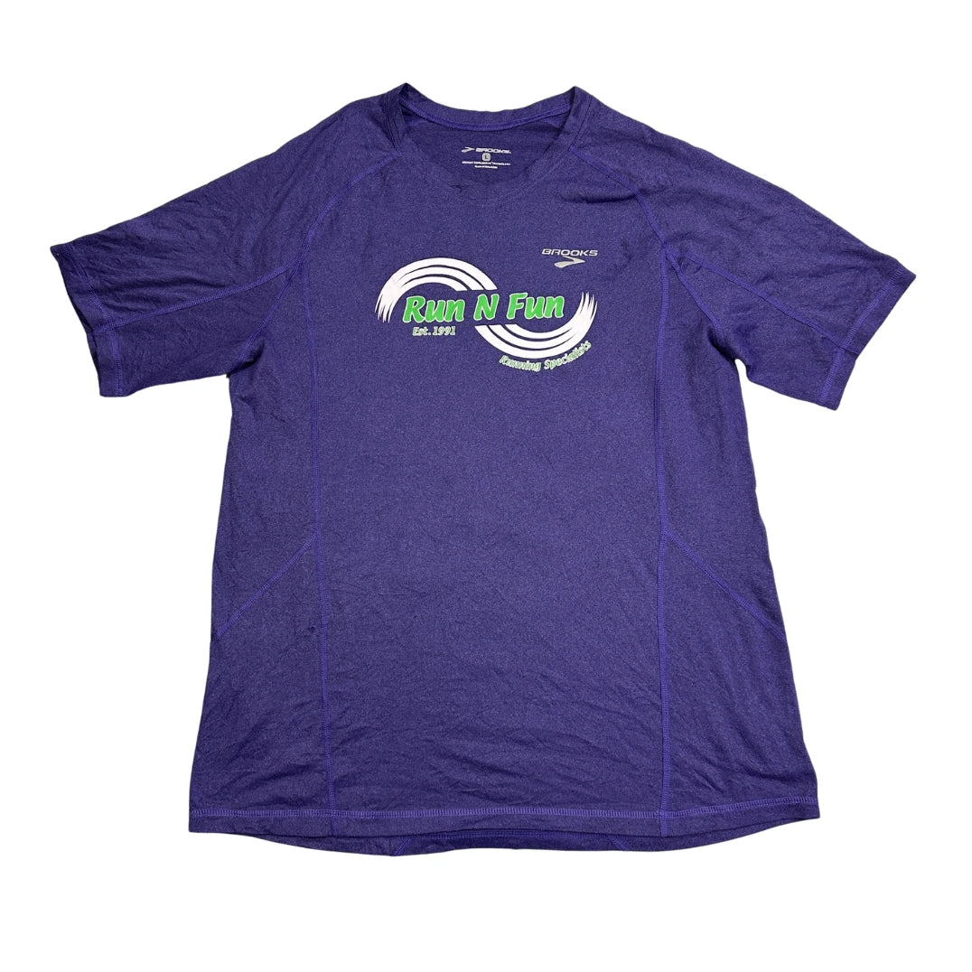 Brooks® Purple Running Performance T-Shirt(L)