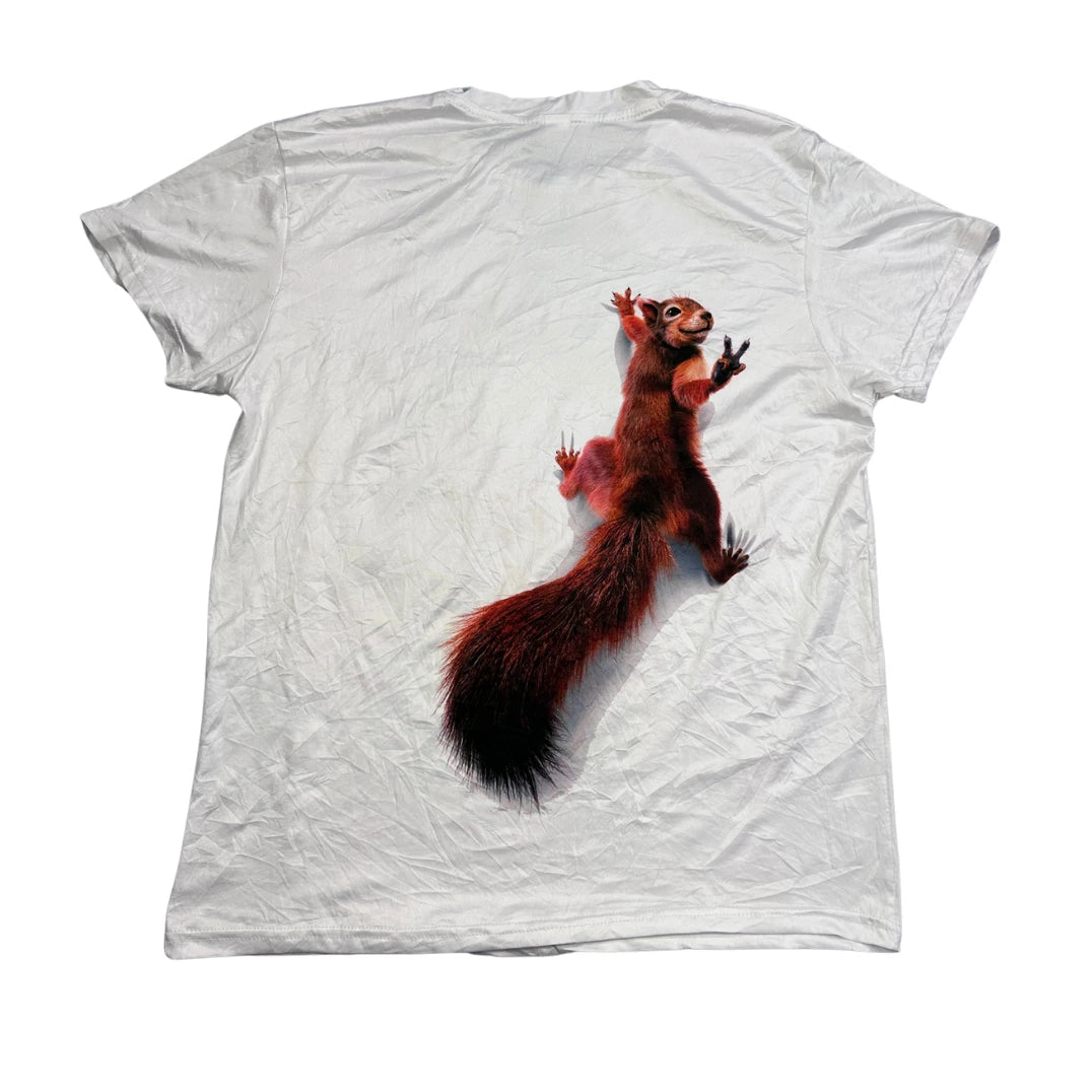 White Graphic Casual T-Shirt(M)