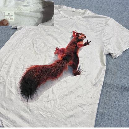 White Graphic Casual T-Shirt(M)