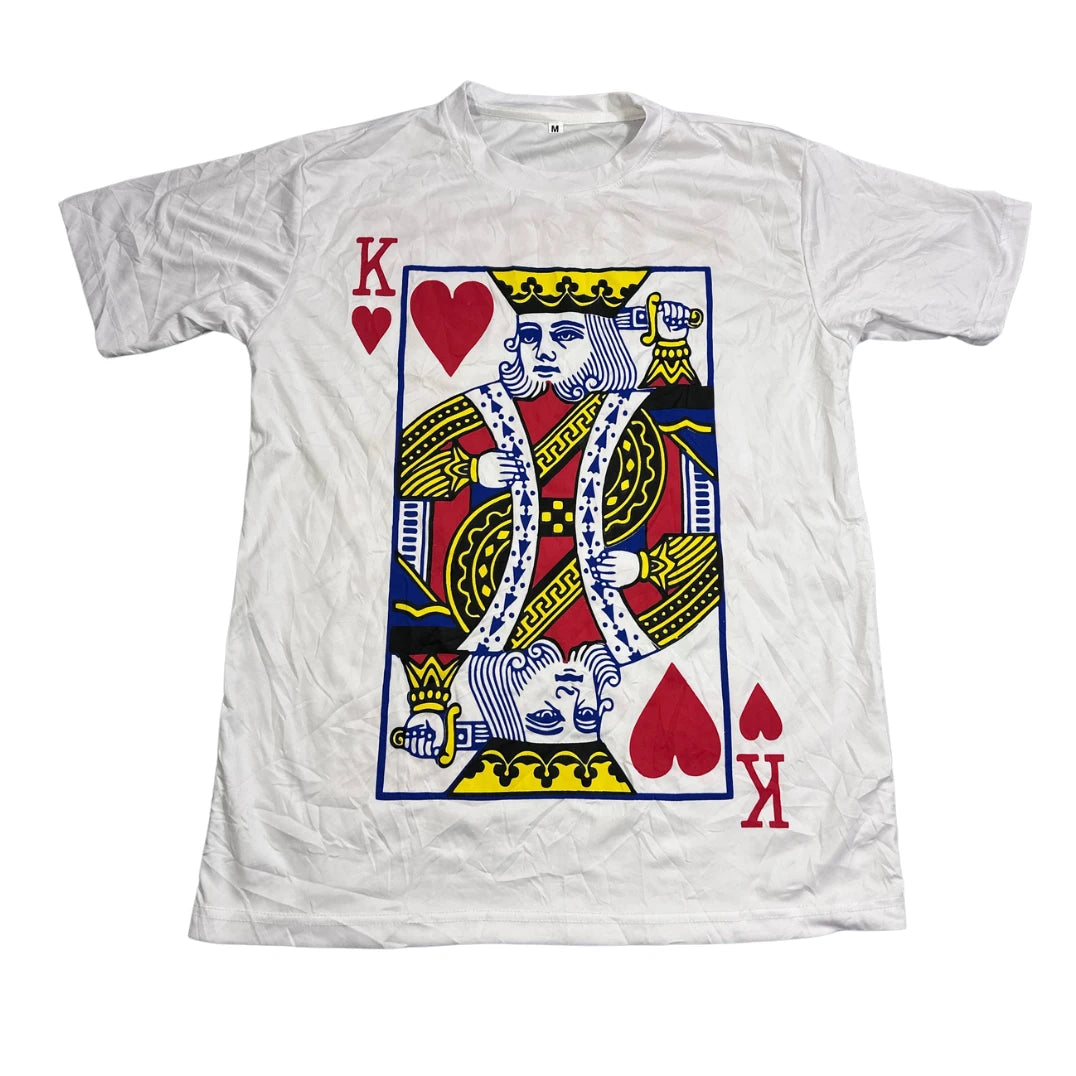 White Graphic Casual T-Shirt(M)