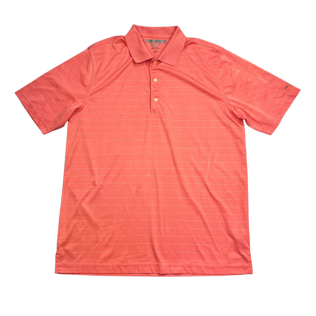 Greg Norman® Coral Striped Golf Polo Shirt(L)