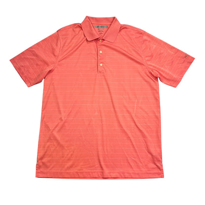 Greg Norman® Coral Striped Golf Polo Shirt(L)
