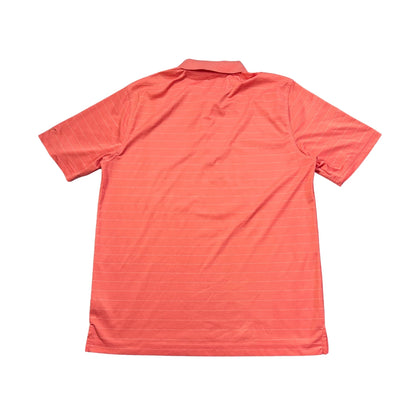 Greg Norman® Coral Striped Golf Polo Shirt(L)