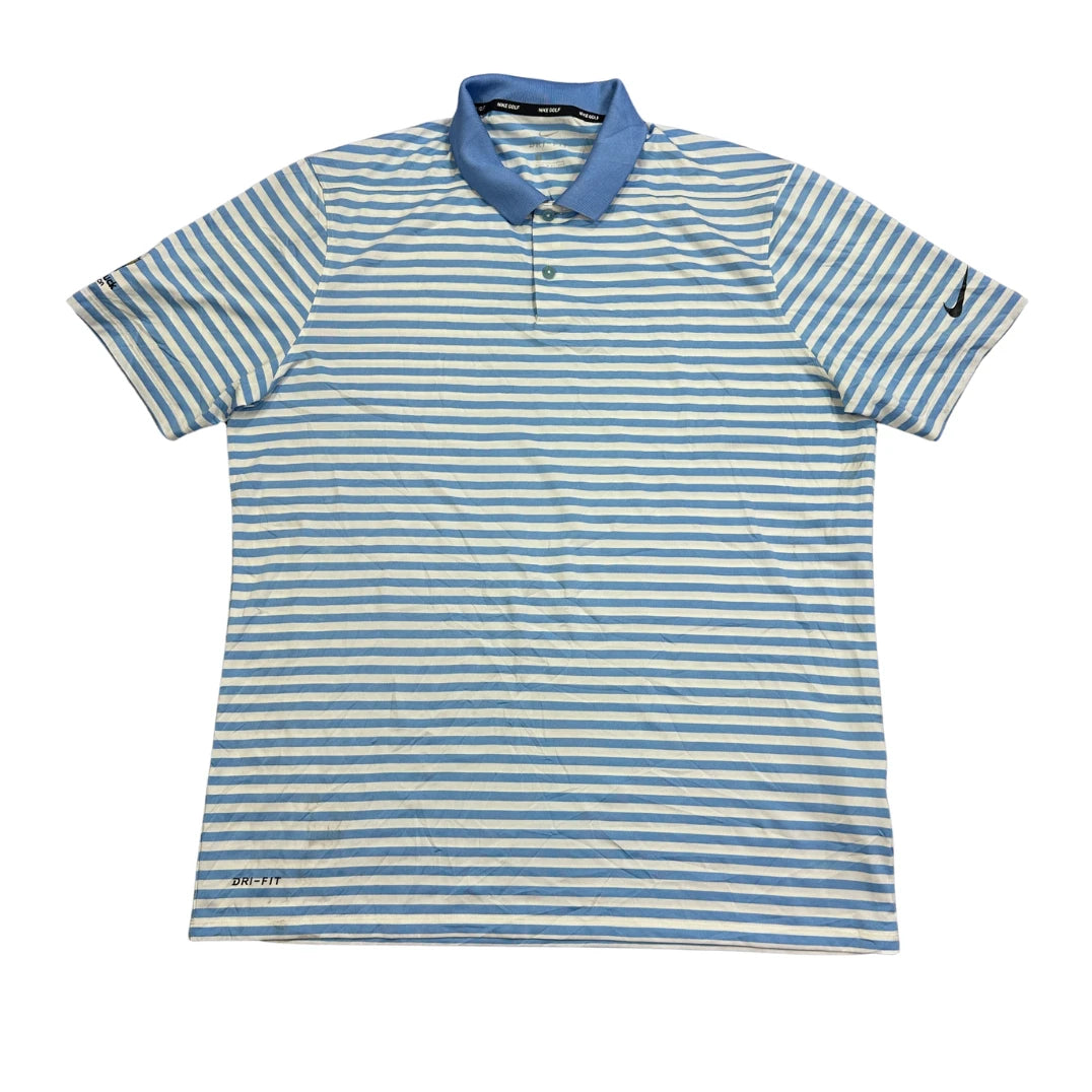 Nike® Blue White Dri-FIT Golf Polo Shirt(L)