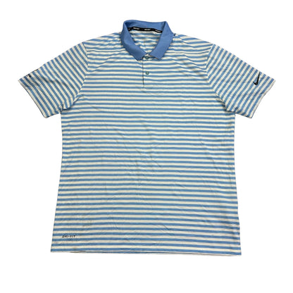 Nike® Blue White Dri-FIT Golf Polo Shirt(L)