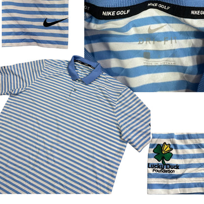 Nike® Blue White Dri-FIT Golf Polo Shirt(L)