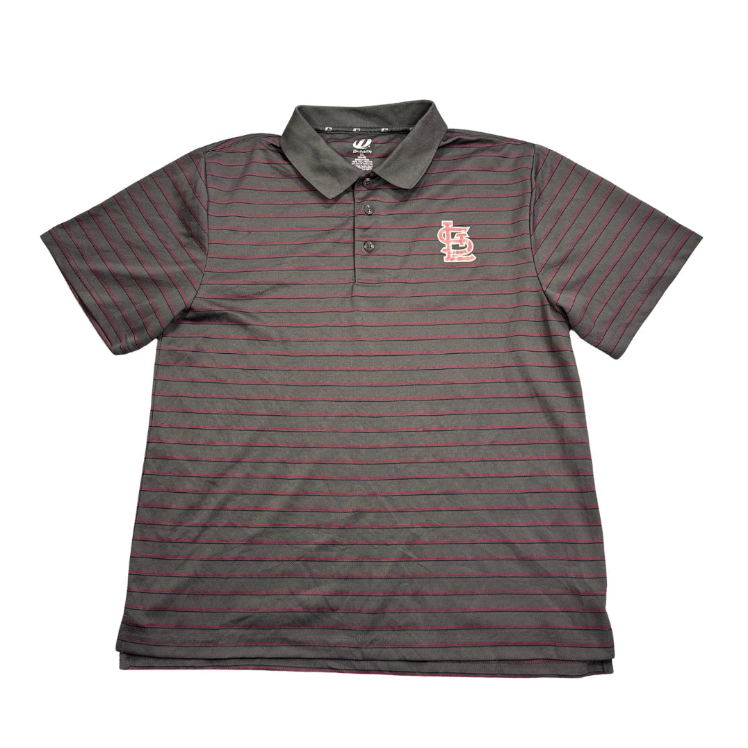 Dynasty® Grey Striped Polo Shirt(XL)