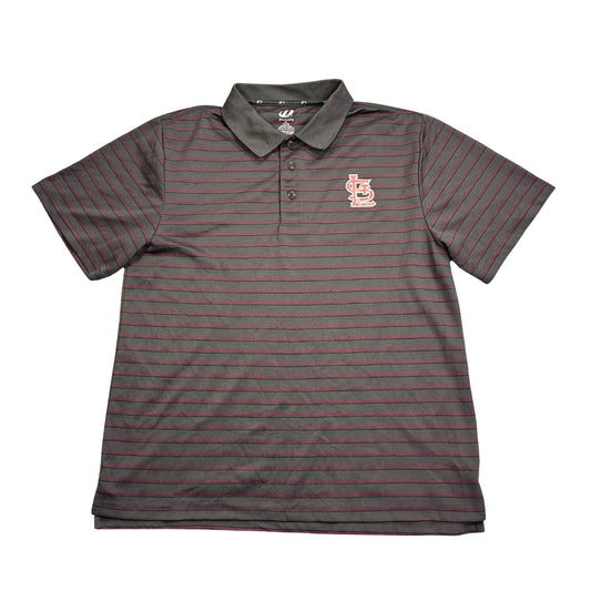 Dynasty® Grey Striped Polo Shirt(XL)