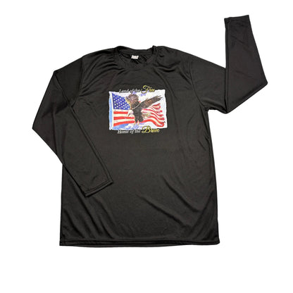 Eagle Graphic Black Long Sleeve Performance T-Shirt(L)
