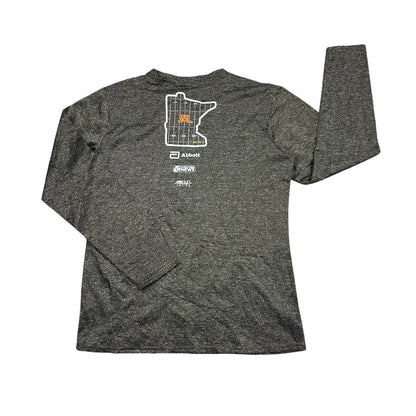 MNRun® Charcoal Graphic Performance Long Sleeve T-Shirt(S)