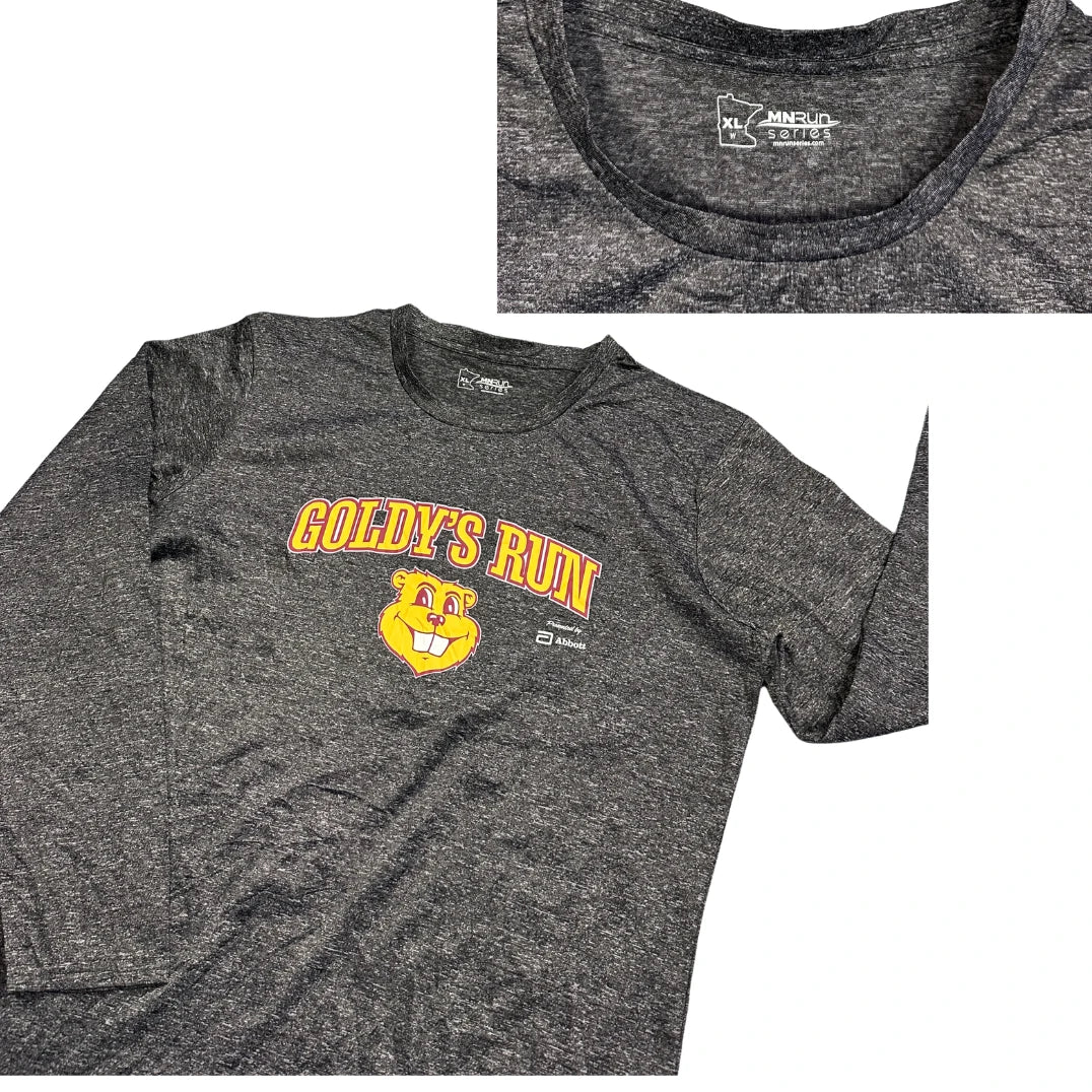 MNRun® Charcoal Graphic Performance Long Sleeve T-Shirt(S)