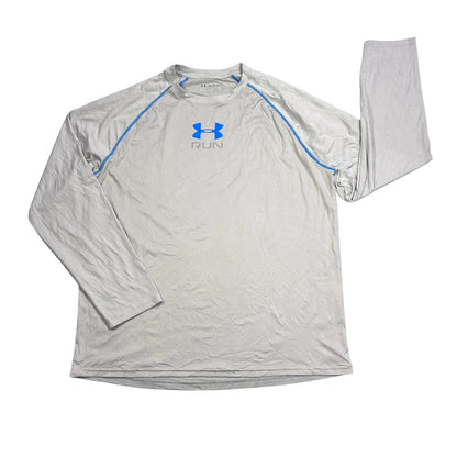 Under Armour® Light Grey HeatGear Performance Long Sleeve T-Shirt(XL)
