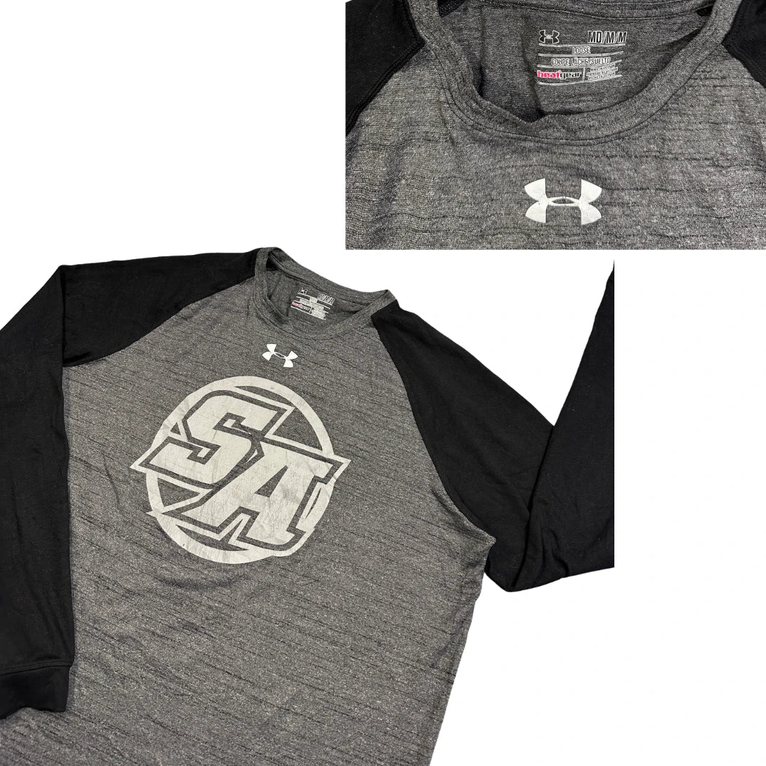Under Armour® Grey Black Performance Long Sleeve T-Shirt(M)