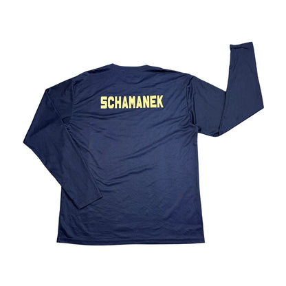 A4® Navy Graphic Long Sleeve Performance T-Shirt(S)