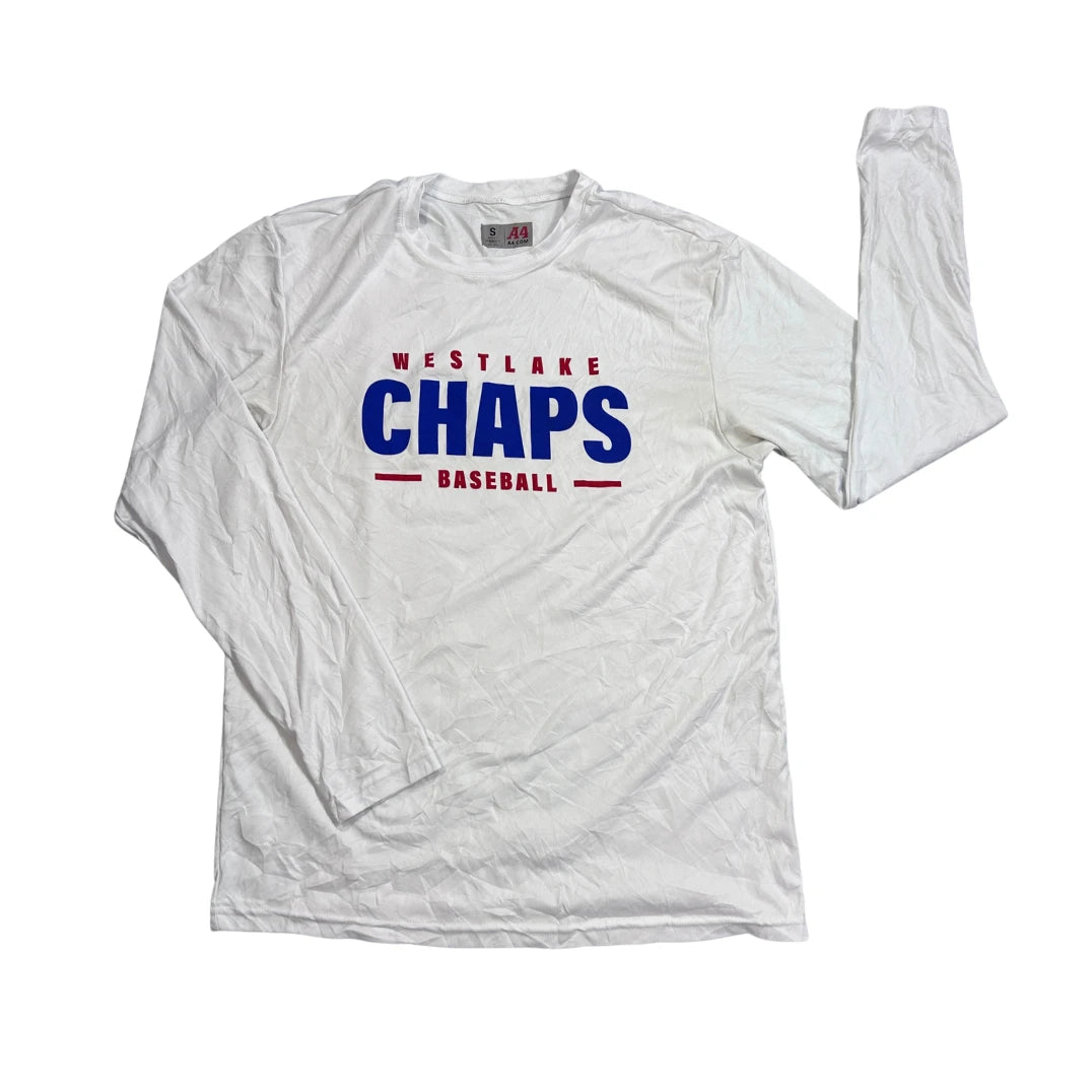 A4® White Graphic Long Sleeve Performance T-Shirt(S)