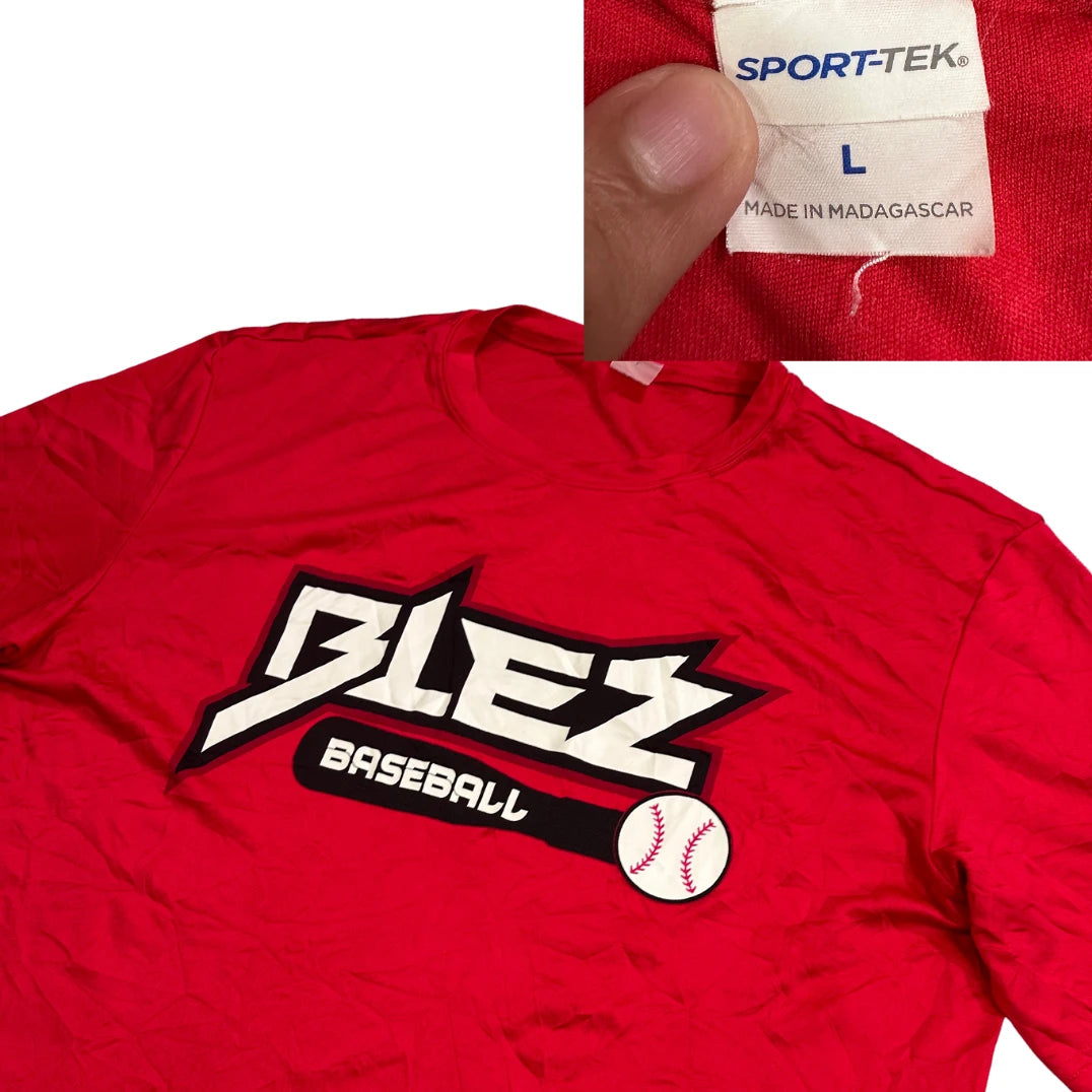 Sport-Tek® Red Baseball Graphic T-Shirt(L)