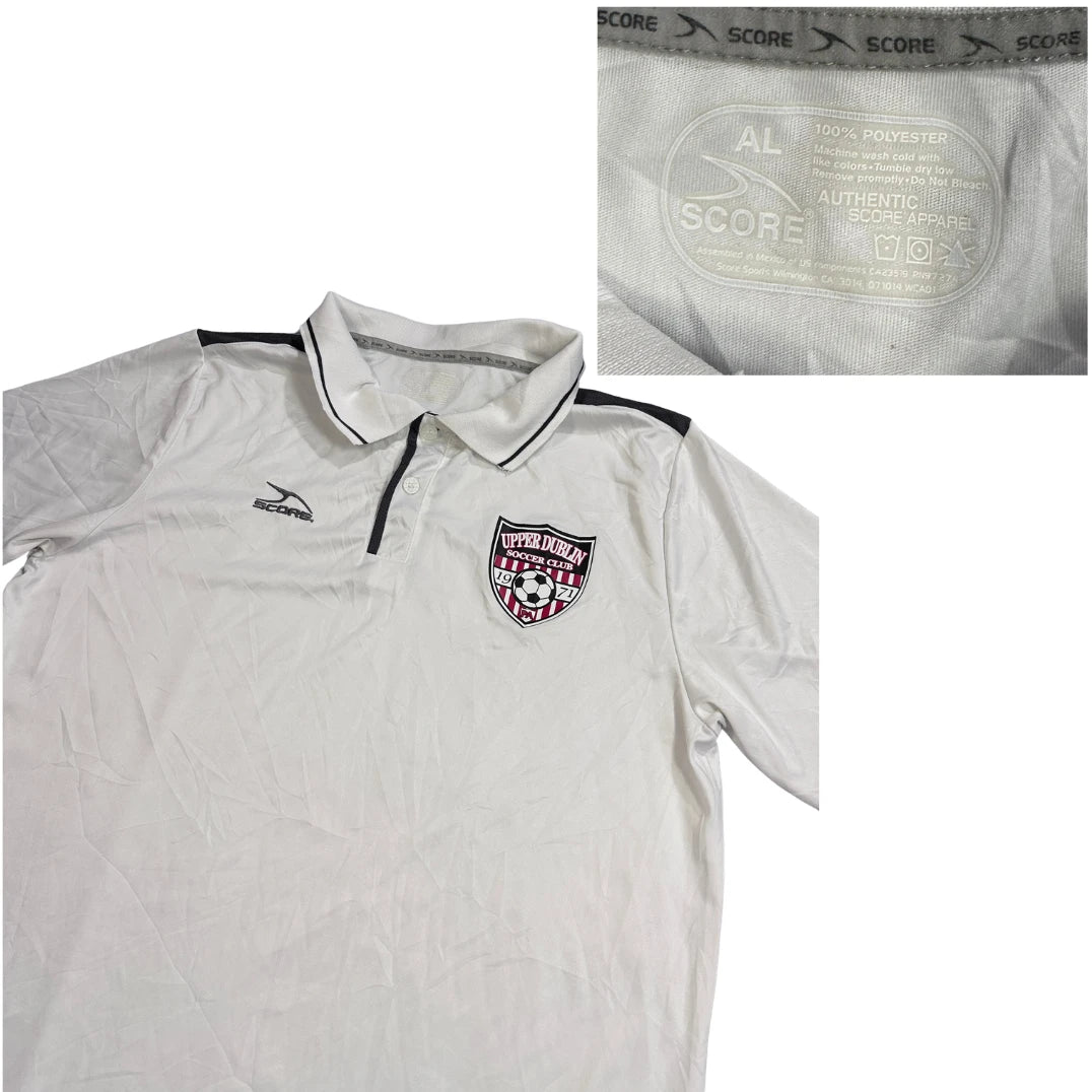 Score® White Short Sleeve Polo Shirt(M)