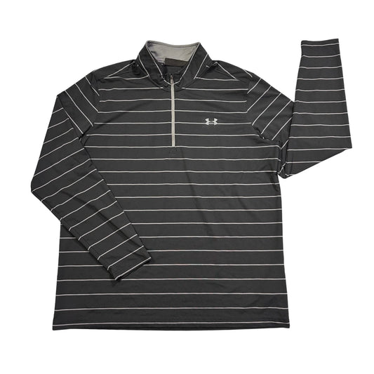Under Armour® Grey Striped Quarter Zip Performance Top(XL)