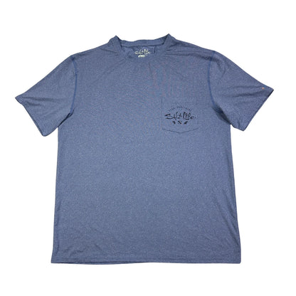 Salt Life® Heather Blue Pocket Performance T-Shirt(L)