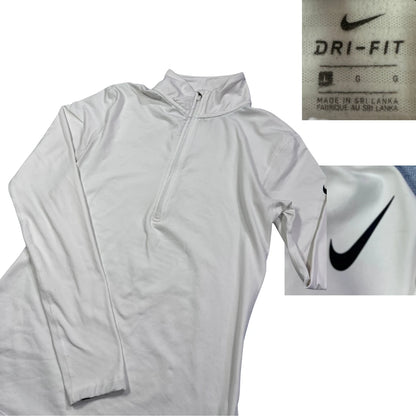 Nike® White Dri-FIT Half-Zip Performance Top