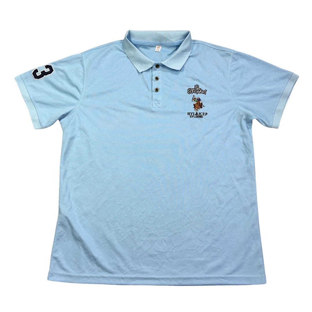 Light Blue Polo Collar T-Shirt(L)