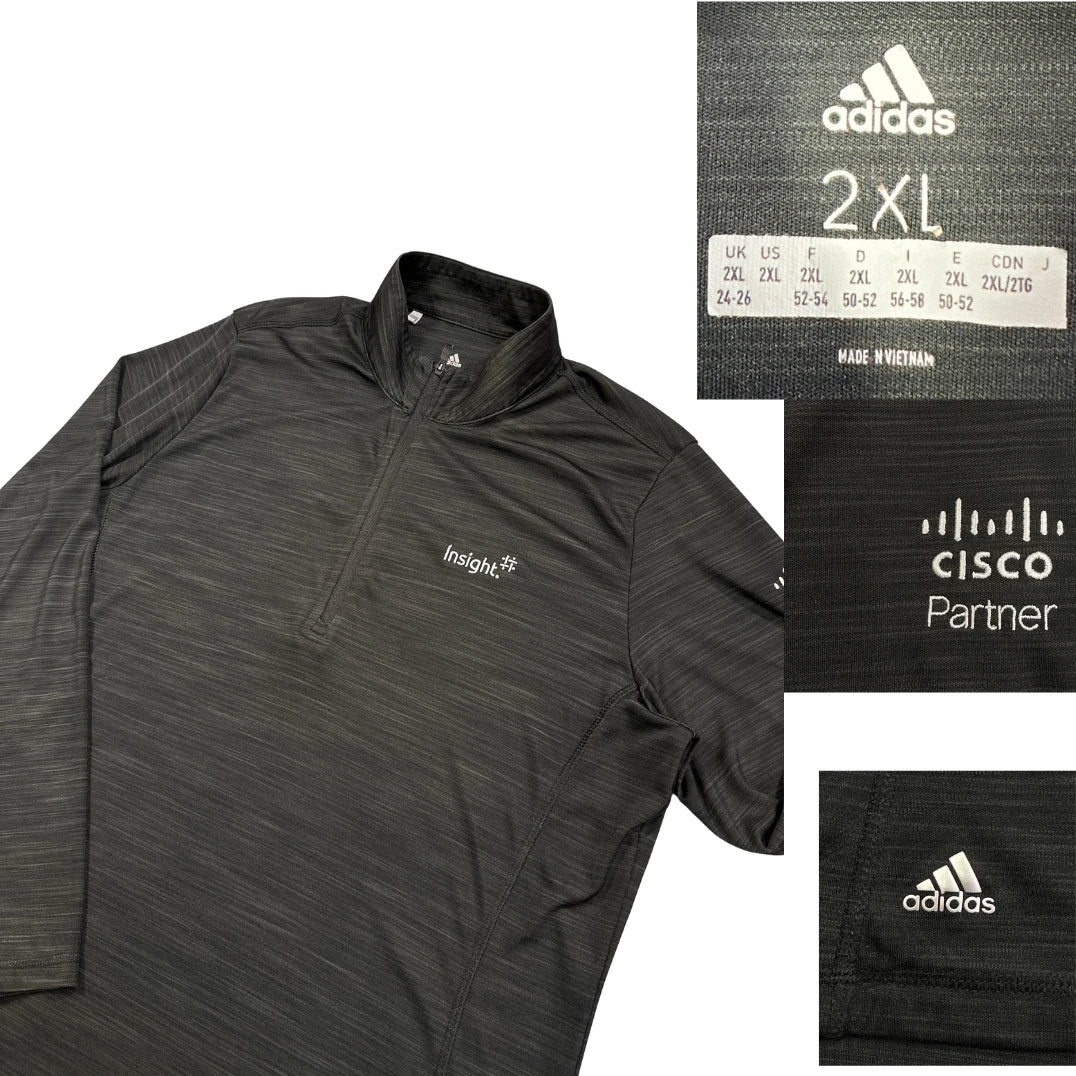 Adidas® Black Quarter Zip Performance Training Top(XL)