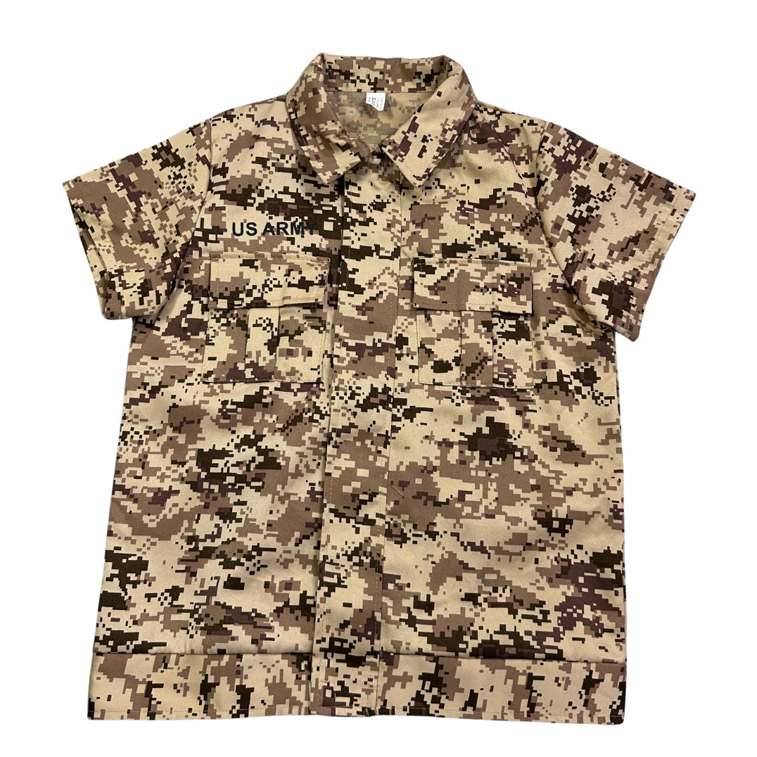 Brown Digital Camouflage Military Shirt(S)