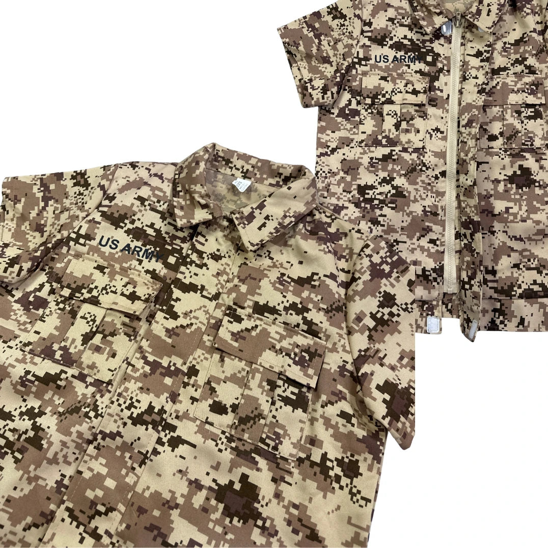 Brown Digital Camouflage Military Shirt(S)