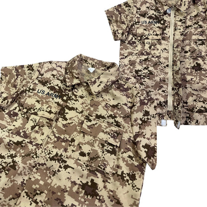 Brown Digital Camouflage Military Shirt(S)