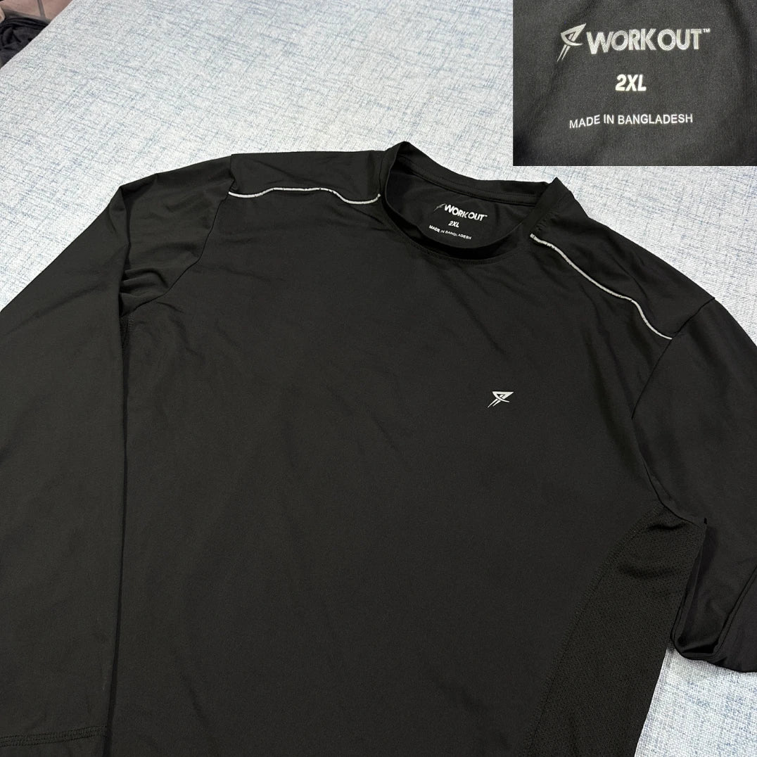 Workout® Black Performance Long Sleeve T-Shirt(2XL)