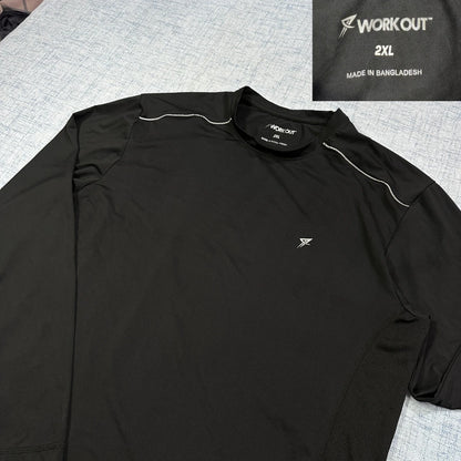 Workout® Black Performance Long Sleeve T-Shirt(2XL)